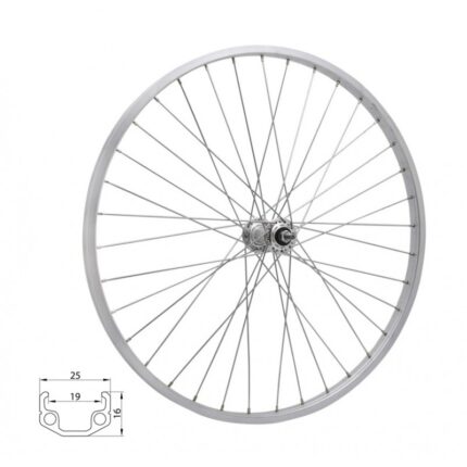 Roata spate 28 RMX 219 622x19 argintie butuc Force
