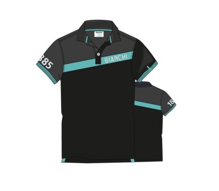 TRICOU POLO BIANCHI CELESTE STRIPE NEGRU/GRI