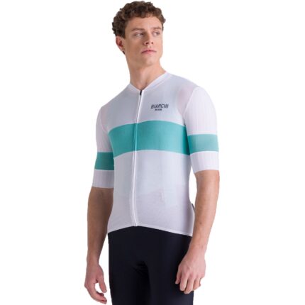 Tricou ciclism Bianchi Santini Race Alb unisex